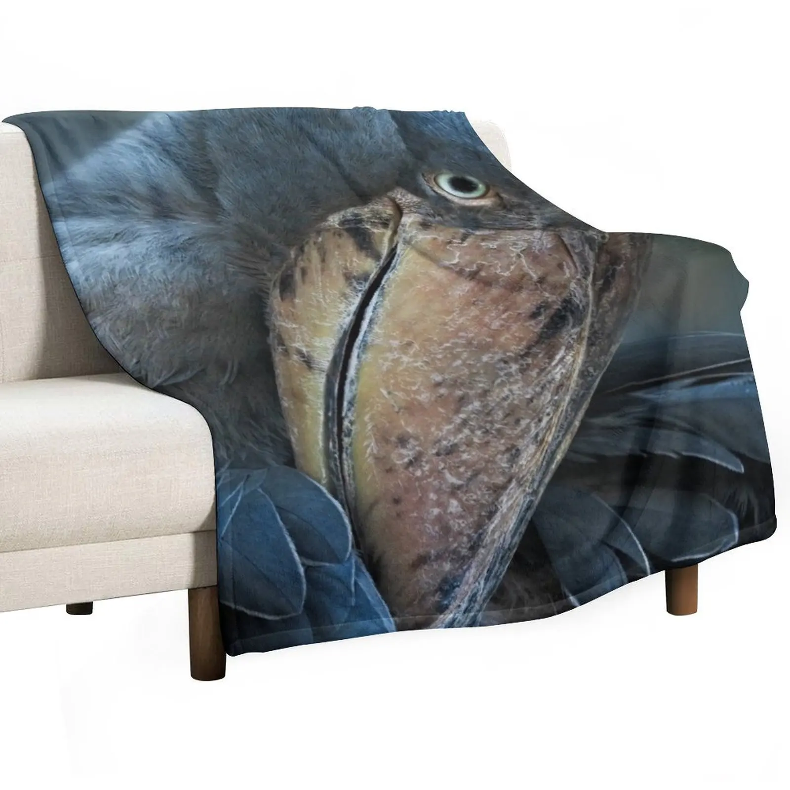 

Shoebill Cleaning It's Feathers Throw Blanket Designers Baby Moving Luxury Throw Blankets