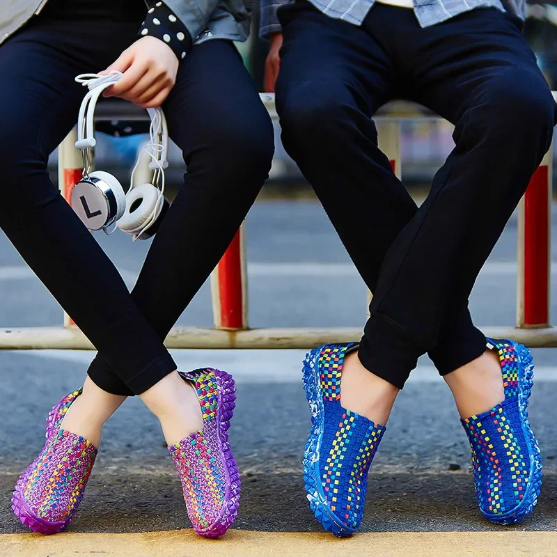 

Туфли-Лоферы мужские и женские на плоской подошве, дышащие, без застежки, эластичная резинка, Повседневная прогулочная обувь, весна-лето 2023