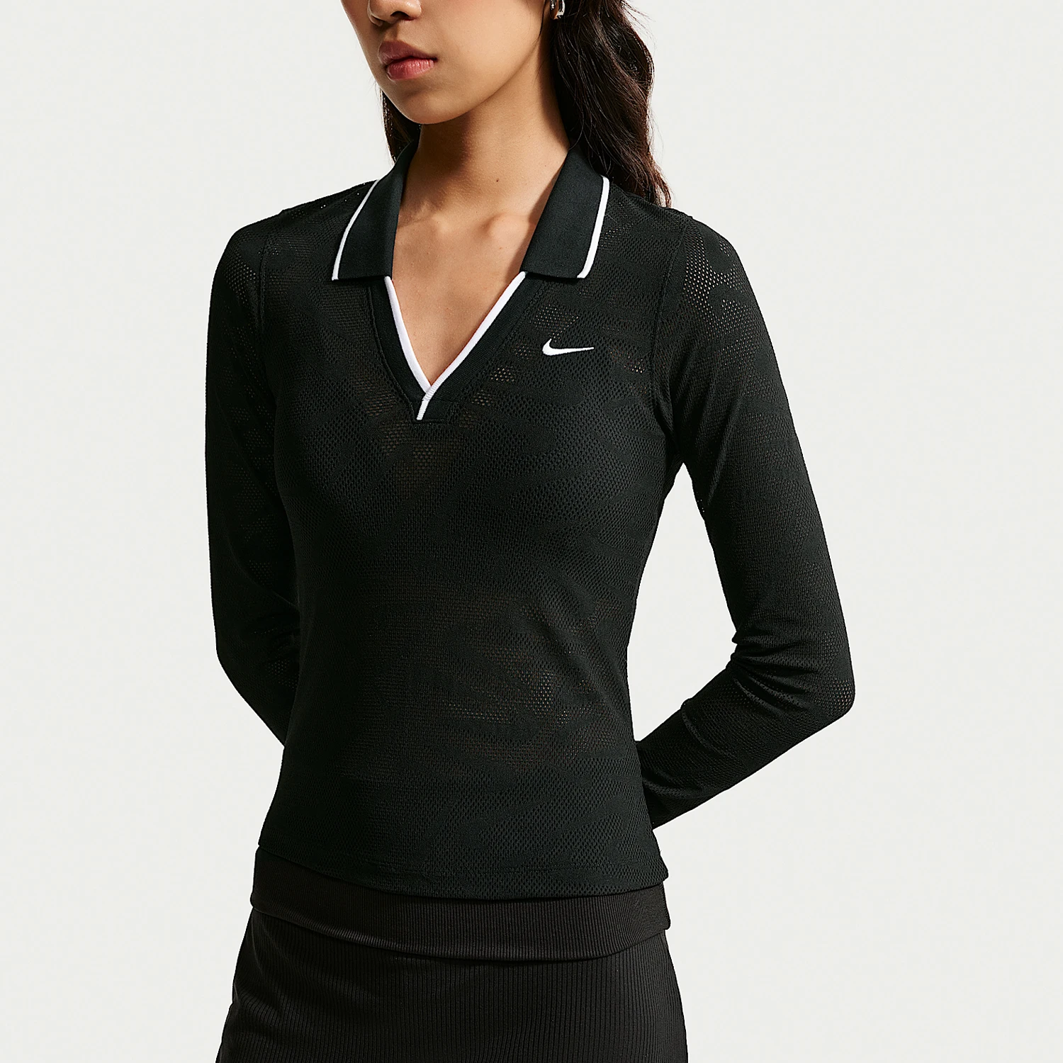 Nike genuine women's fashionable breathable V-neck classic short sleeved T-shirt IM8390-010