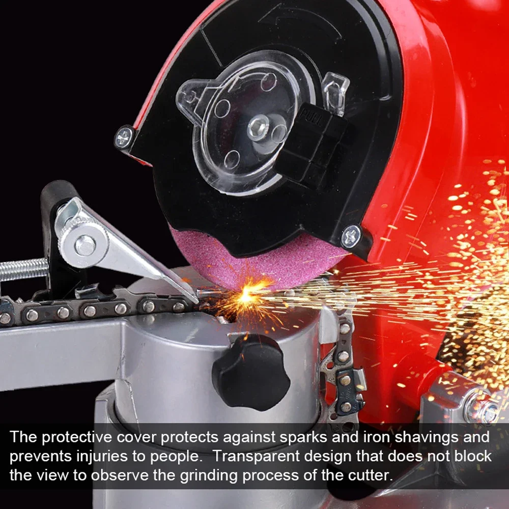 250W Tabletop Electric Chain Grinder 7500rpm Pure Copper Motor Professional Sawchain Polisher Electric Chain File Grinding Tools