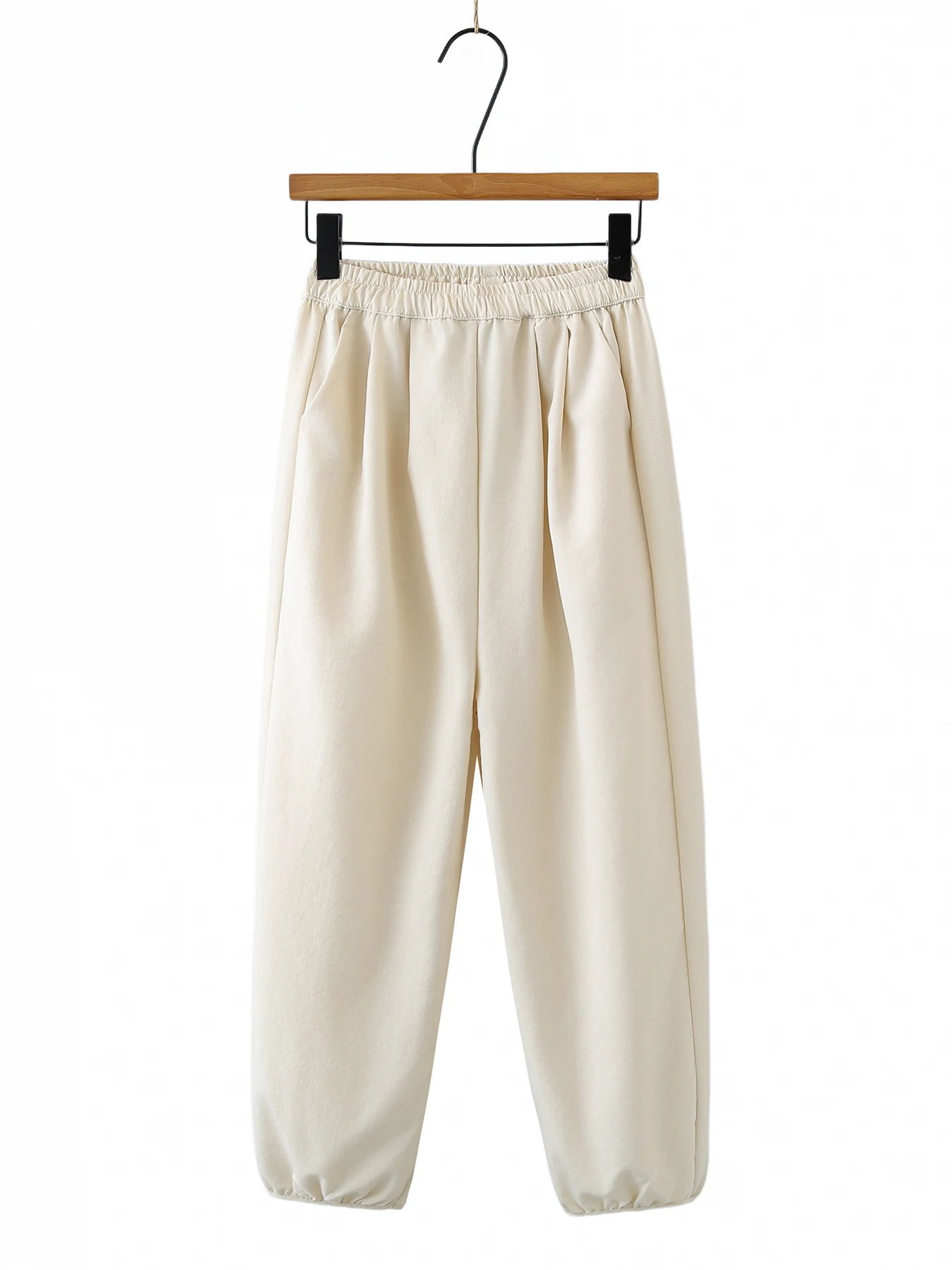 Spring Summer Elastic Waist Loose Casual Pants Women Nine Points Lantern Pants Slimming plus Size Versatile Cuffed Pants
