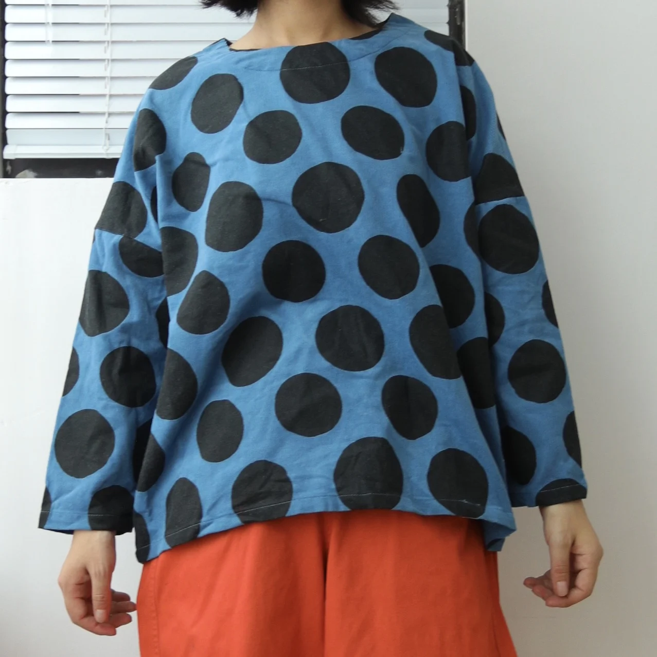 

B-ade Polka Dot Overhead irt Unique Design Cotton Long Sve round Ne Commute Sle Women's Casual Faion Clothing