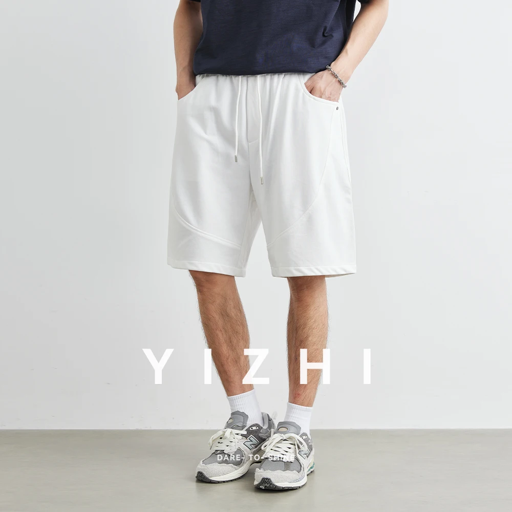 

Fashion Men's Knitted Shorts 2025 Summer New Thin Solid Color Sports Leisure Shorts Fitness Watching Ball Outdoor Men's Shorts