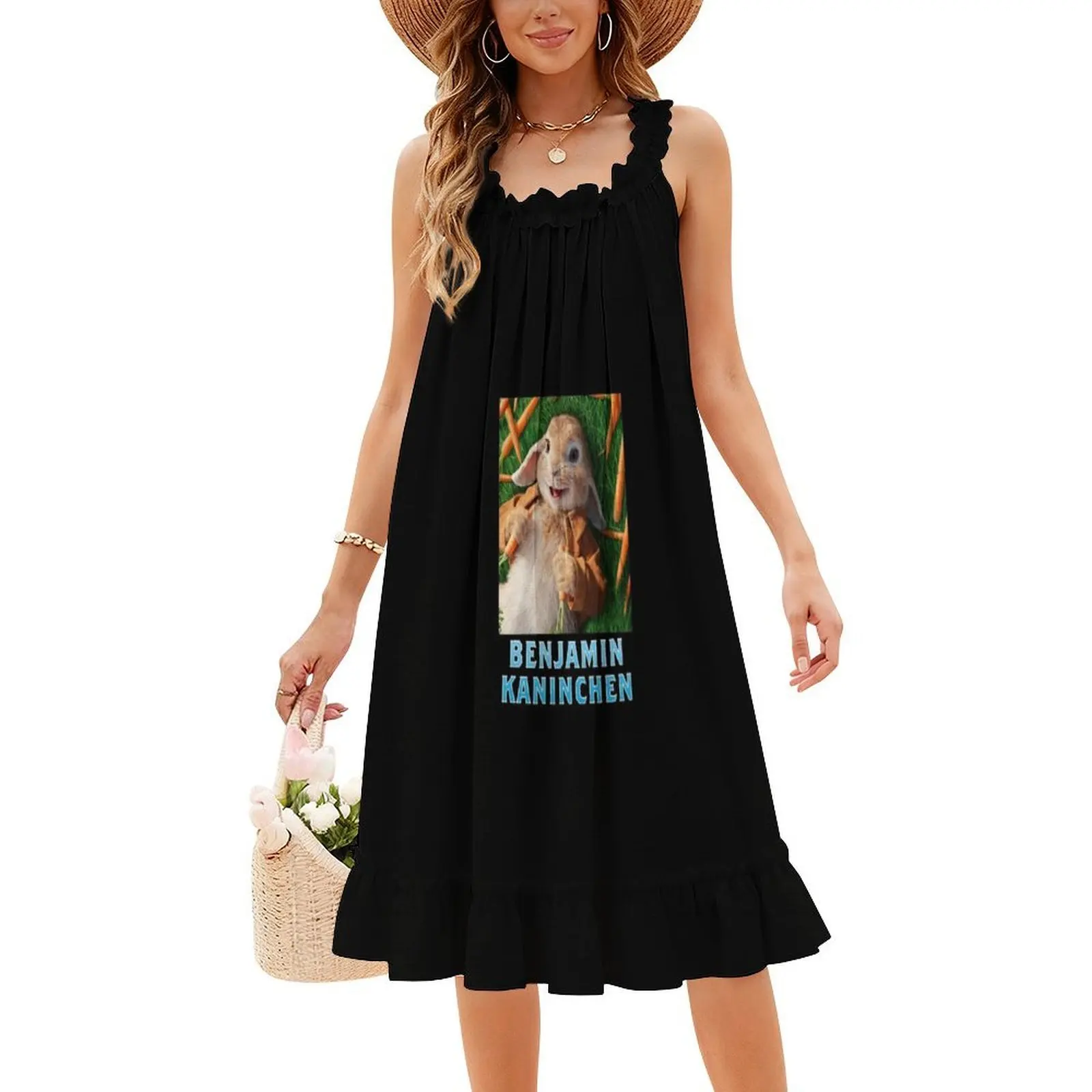 - Benjamin Kaninchen تي شيرت فيلم 2018 فستان بوهيمي عتيق بأكمام منتفخة أو خيارات بدون أكمام للنساء فستان 2018 #4