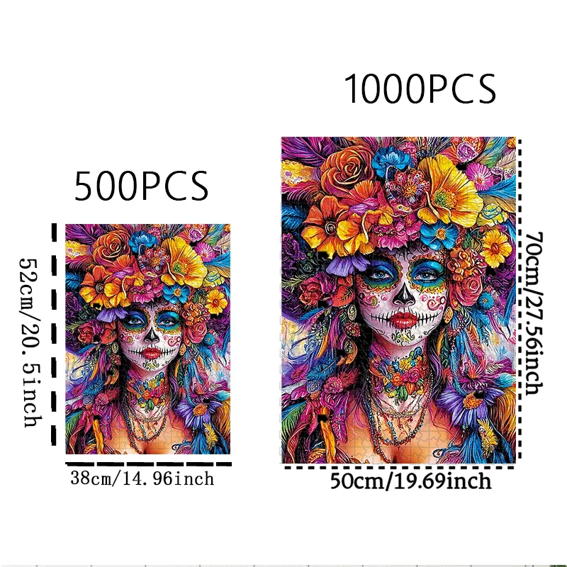 Puzzle Naszyjnik z Kwiatami, Piórami i Makijażem - 500/1000 elementów, układanka dla dorosłych do interaktywnych gier rodzinnych i wzmacniania więzi z koleżankami/przyjaciółmi. Biustonosz