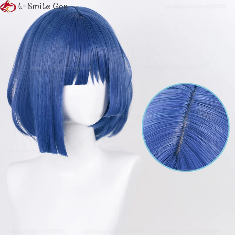 High Quality Yamada Ryo Cosplay Wig Anime 32cm Short Blue Wigs Heat Resistant Synthetic Hair Women Party Wigs + Wig Cap