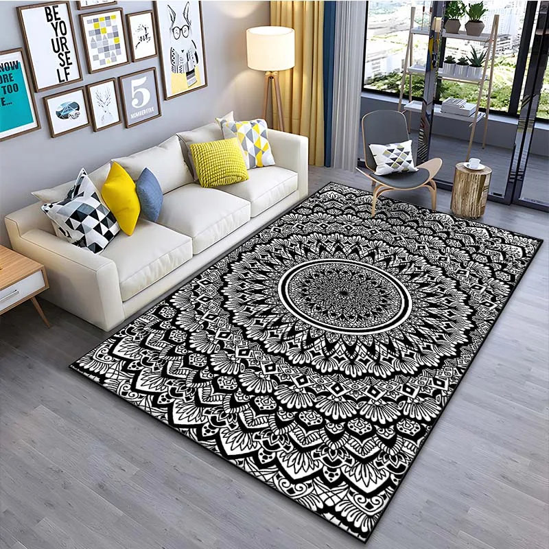 Mandala Pattern Floor Rug 15Sizes Living Room Bedroom Bedside Bathroom Floor Mat Area Rug Carpets Home Decor Living Room Decor