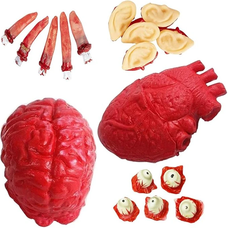 

Halloween Ghost Day Simulation Brain Toys Horror Rubber Fake Human Brain Prop Toy Organ Body Part Halloween Decoration Accessory