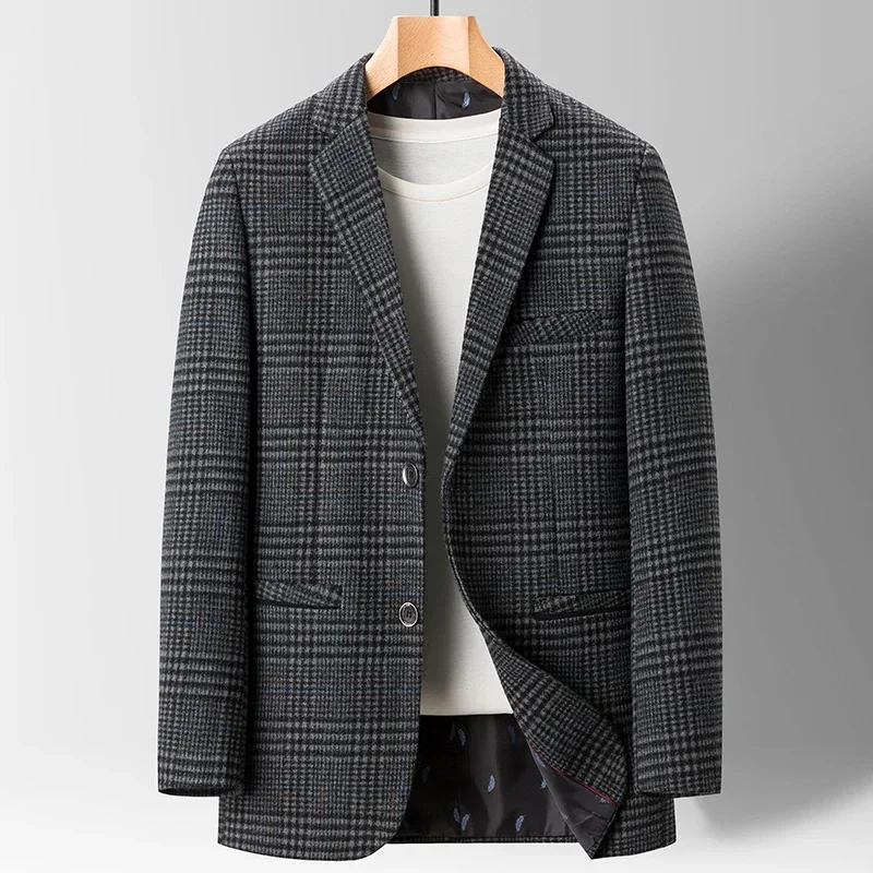 2024 High-quality Blazer Trend Handsome Korean version Blazer slim boutique casual plaid Blazer three-color optional   M-3XL