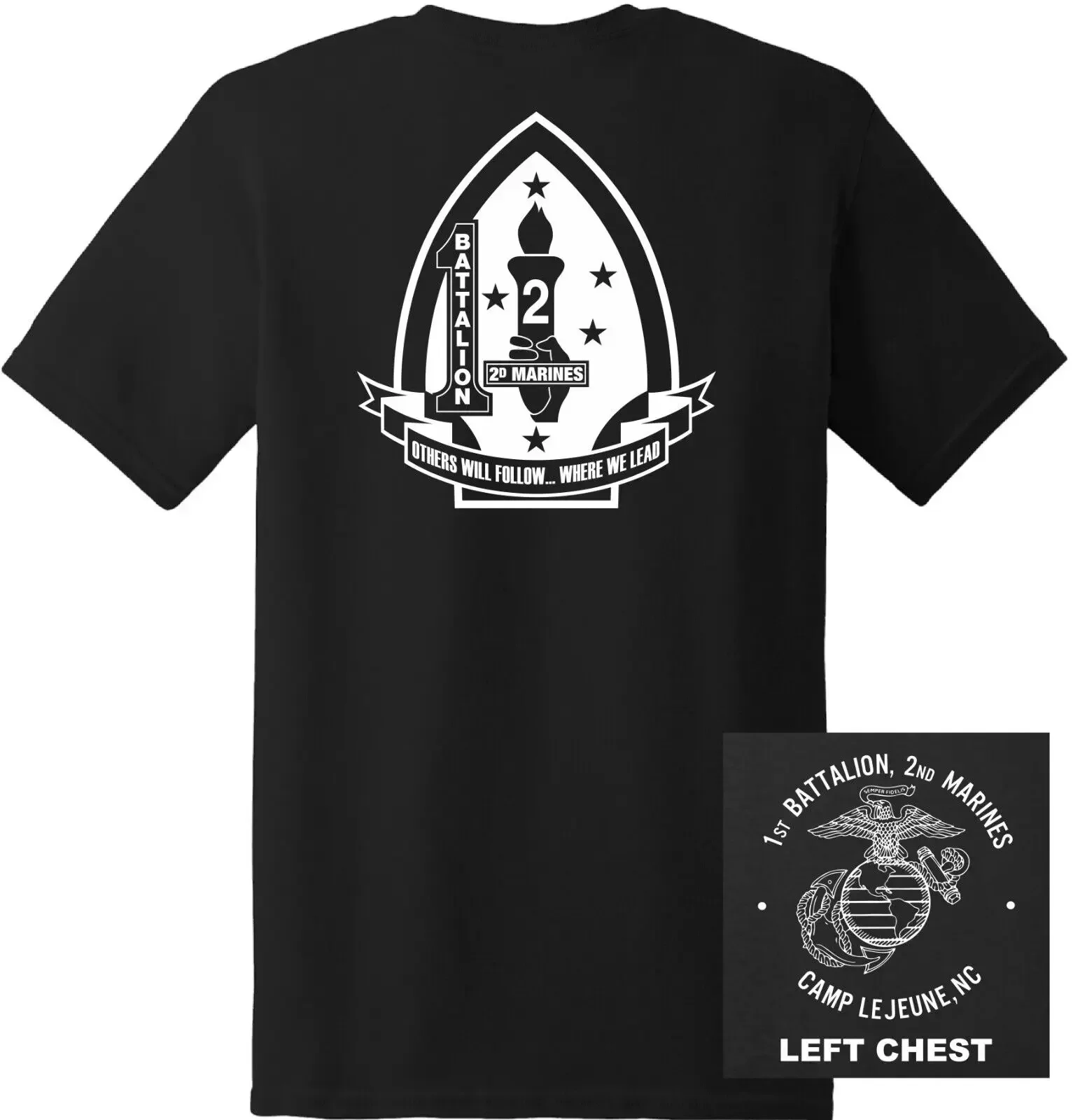 US Marine Corps - 1st Battalion, 2nd Marines Regiment T-Shirt 100% Cotton O-Neck Short Sleeve Summer Casual Mens T-shirt