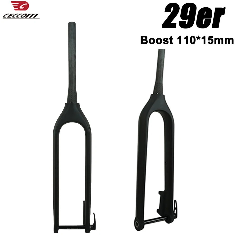 29er Mountain Bicycle Carbon Fork, MTB Bike Parts, Thru Axle 110mm Hard Fork