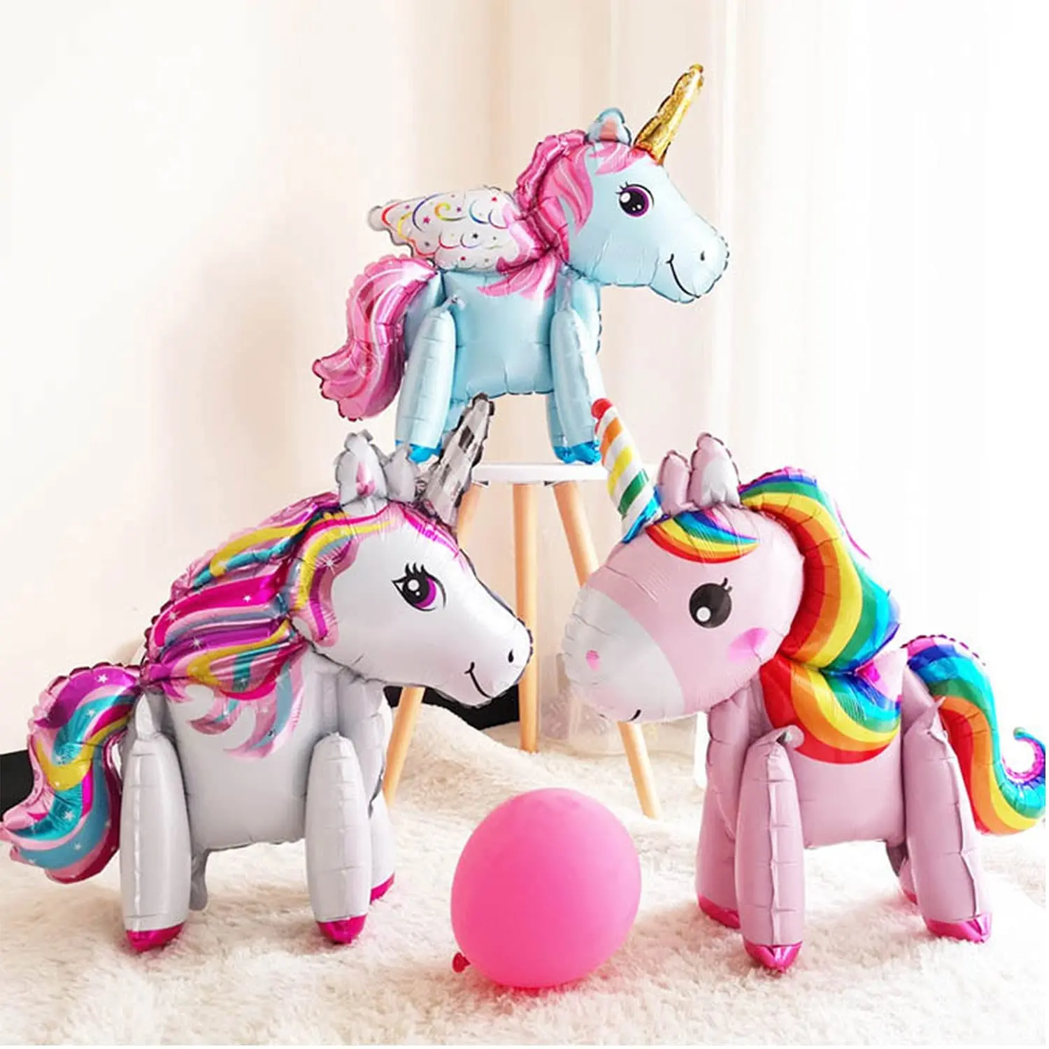 22'' Giant Unicorn Balloons Party Decorations Self Stand Colorful Unicorn Foil Balloon For Girls Party Supplies Wedding Birthday