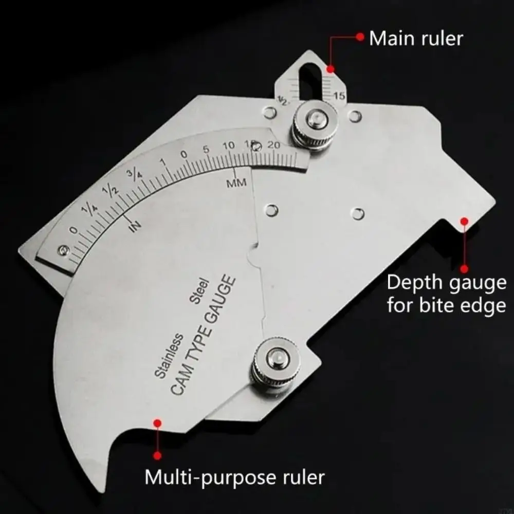 

Линейка для проверки сварных швов в дюймовом/мм, точные измерители для сварных швов из нержавеющей стали, многоцелевой портативный сварочный измерительный инструмент