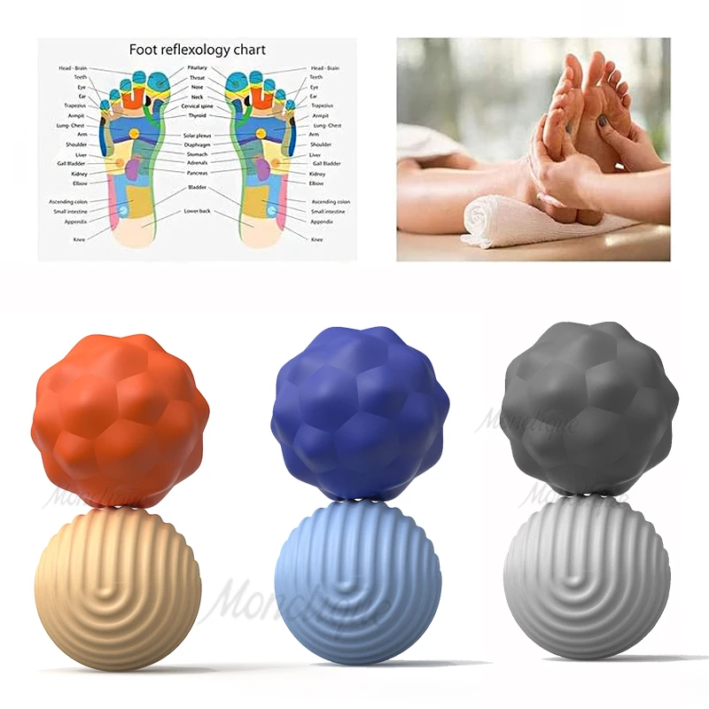2 Pcs Magnetic Sensory Balls Mini Portable Hand Foot Massage Balls Plantar acupoint stimulation Pressure Relief Trigger Points