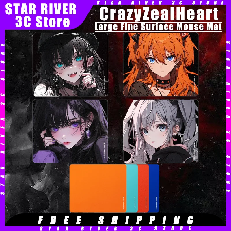 CrazyZealHeart Gaming Mousepad Large Fine Surface Mouse Mat 450x400 CS2 Valorant Esports Mouse Mat Customized Pc Accessories