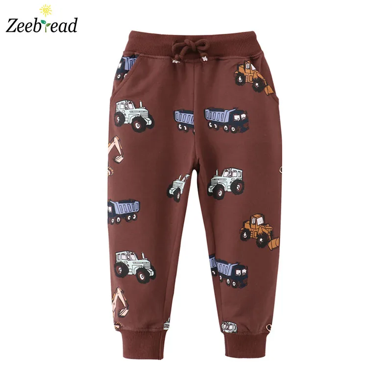 Zeebread  Brand New Arrive Boys Girls Sweatpants Cars Rocets Print Boys Girls Full Length Harm Sport Pockets Kids Trousers Pants