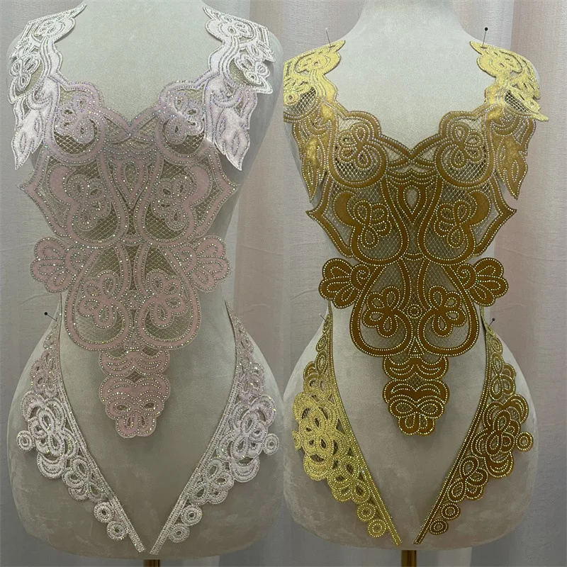 Manufacturer Direct Sales Collar New Embroidery Mesh Chest Sequin Bead Embroidery DIY Supply