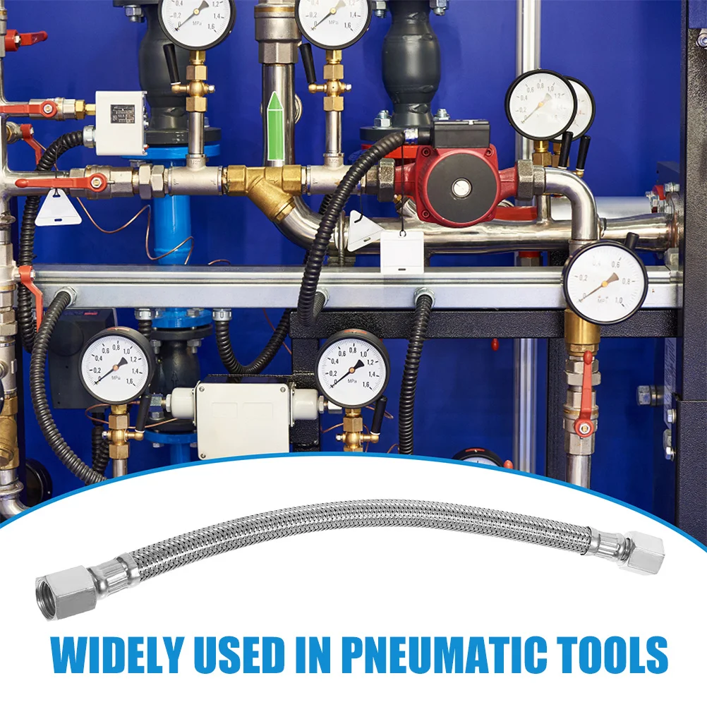 خرطوم ضاغط الهواء من الفولاذ المقاوم للصدأ أنابيب هوائية مضفرة لأدوات الهواء ملحقات خرطوم بديلة متينة للضواغط #5