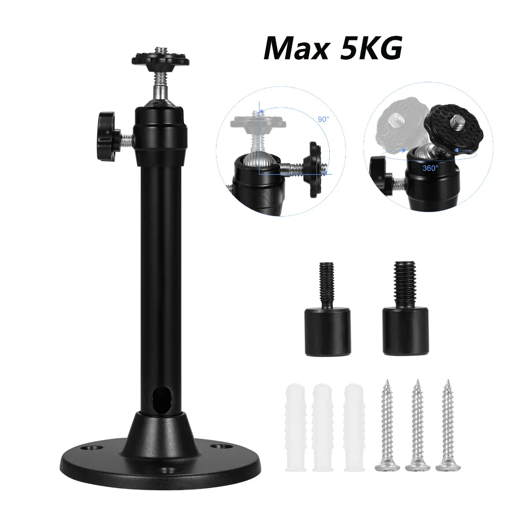 Mini supporto per proiettore da parete a soffitto con 3 adattatori a vite compatibile con QKK, D R.J, DBPOWER, Anker, VANKYO, AAXA e così via