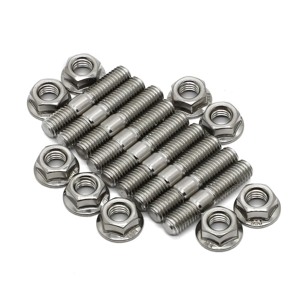 M8*40 For B D Series Honda Civic Acura Integra V3 Exhaust Manifold Stud For Stainless Steel Exhaust Stud Serrated Bolt Nut