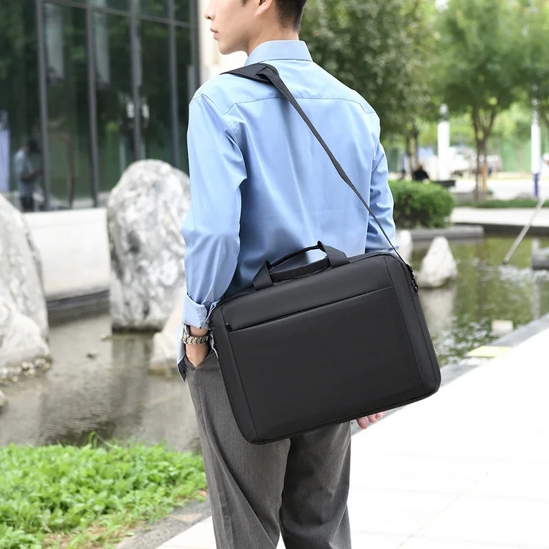 Valigetta da uomo in tessuto Oxford impermeabile resistente all'usura, borsa a tracolla a tracolla di grande capacità, borsa per computer da donna d'affari