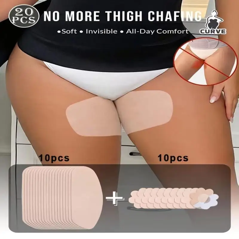 Disposable Anti-Friction Inner Thigh Pads Sweat Resistant 20pcs Set for Gym Workout Marathon Running Daily Use