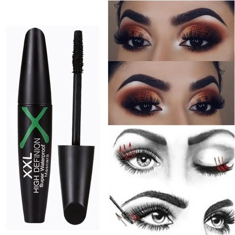 4D Silk Fiber Cílios Mascara, alongamento, impermeável, de longa duração, preto cílios extensão, 3D Make Up, 1 Pc