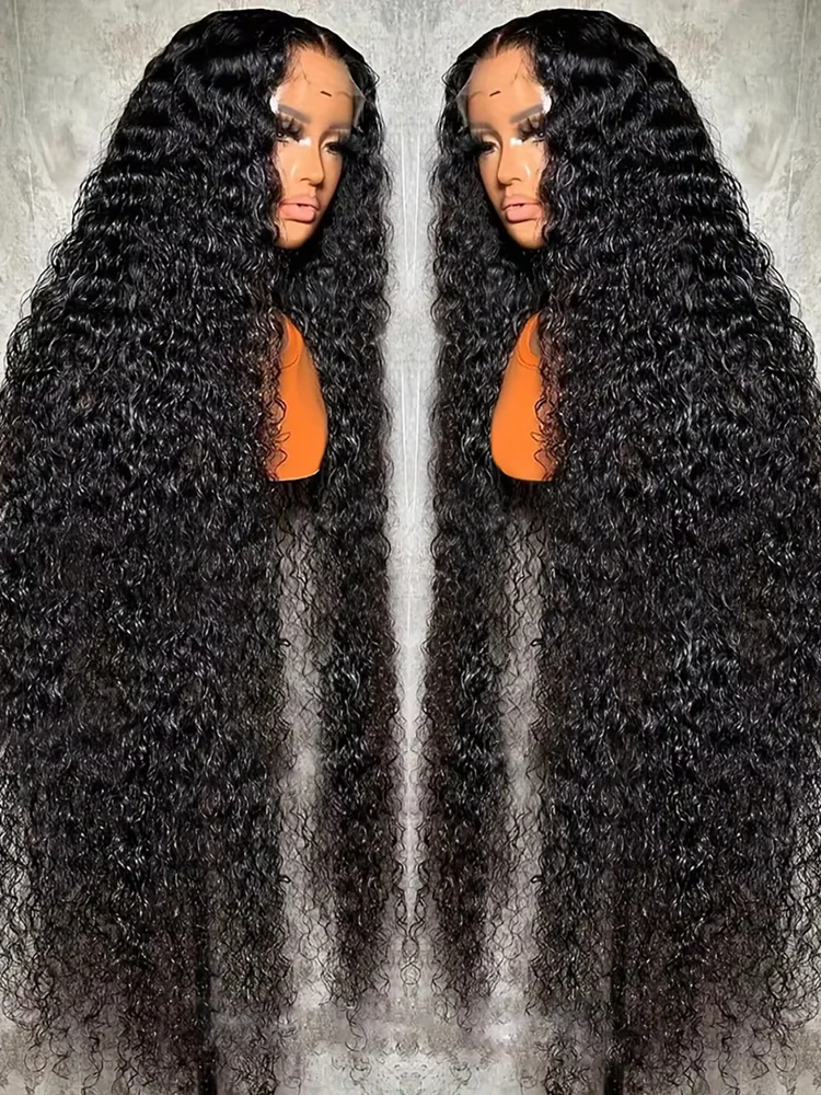 

Парик Deep Wave HD 13x6 с кружевной передней частью, бразильские волосы, 40-46 дюймов, 13x4, с эффектом водной завивки, 100% натуральные человеческие волосы, для женщин, плотность 300%