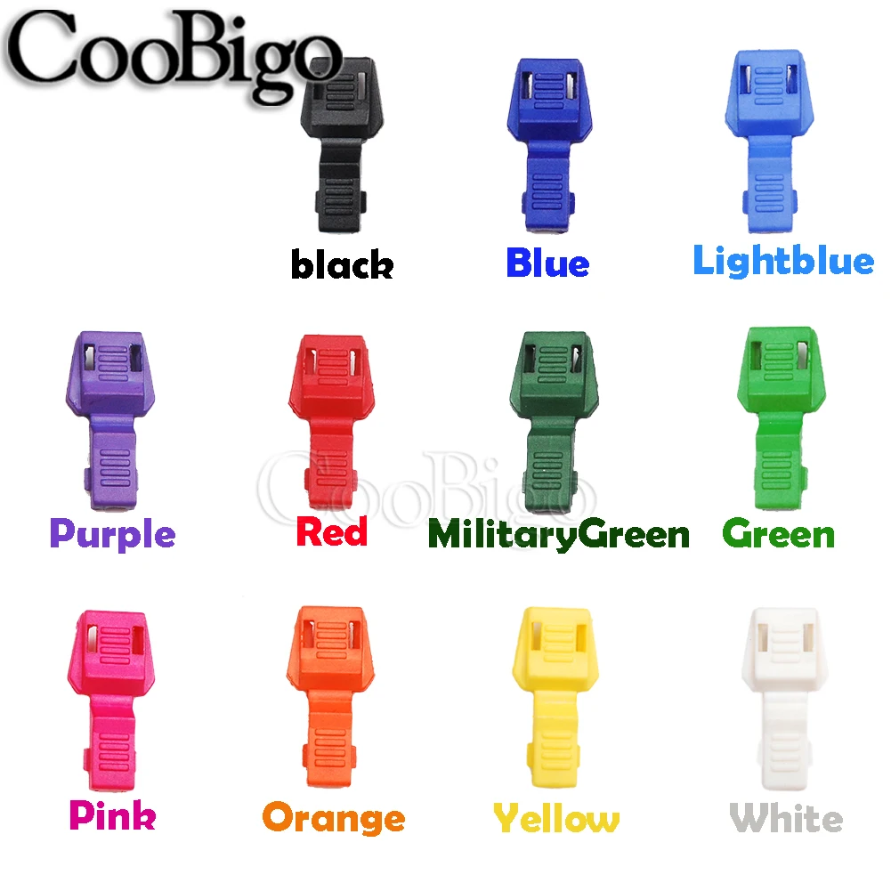 10pcs Plastic Zipper Pull Cord Ends Clip for Paracord Clamp Sportswear Rope Lanyard Backpack Shoelace DIY Accessories Colorful