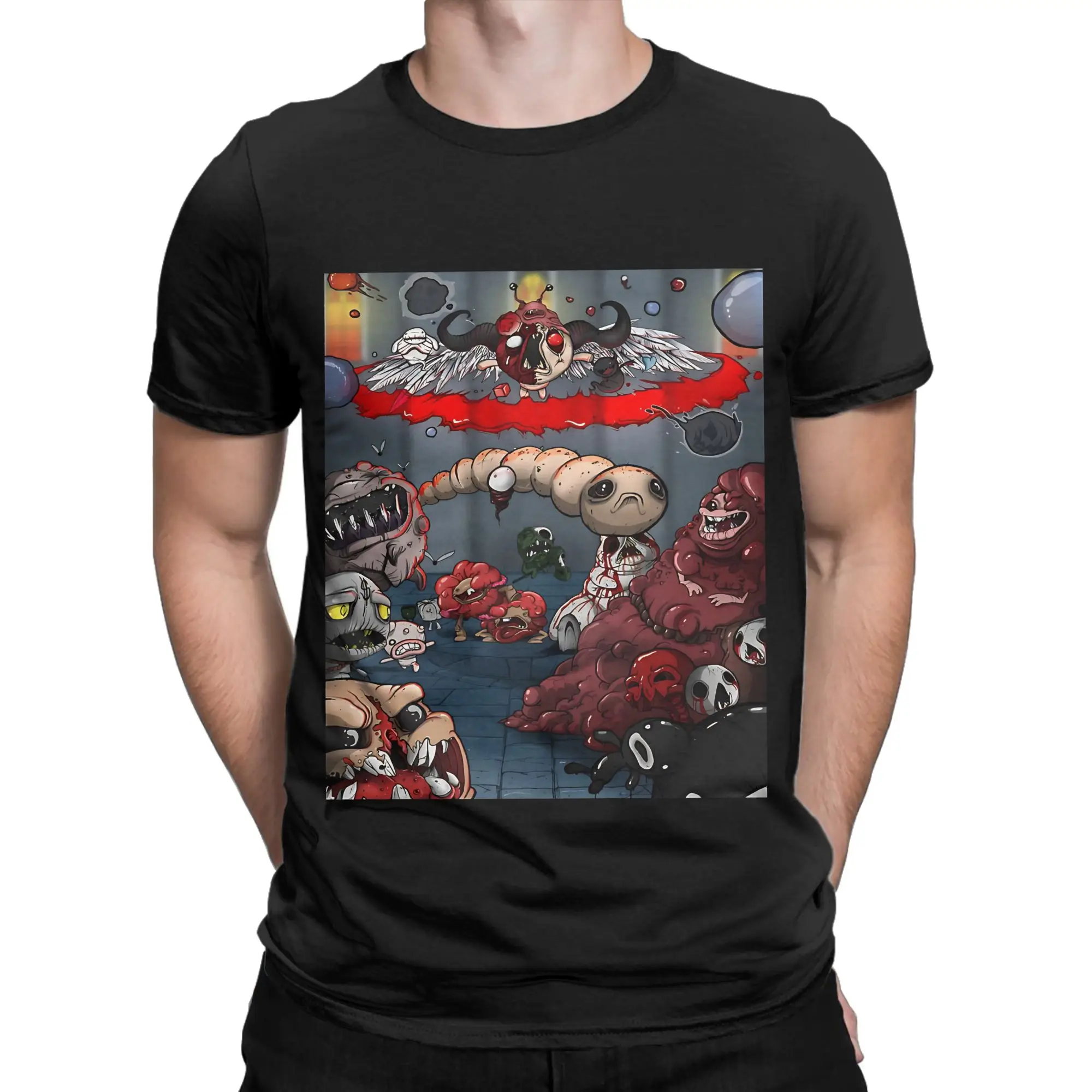 the binding of isaac Oversized Shirt painting Funny Graphic 100% Cotton T-Shirt The Binding Of Isaac Rebirth Tees Tops For Men