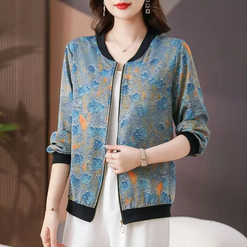 

Женское пальто для мамы, весна/лето 2021, новая солнцезащитная куртка среднего возраста, модная тонкая шифоновая верхняя одежда, женский кардиган, пальто