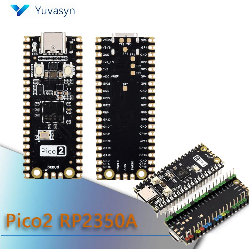 Pico2 RP2350A Development Board Dual Cores And Dual Architectures 150 MHz Compatible With Raspberry Pi PICO Module