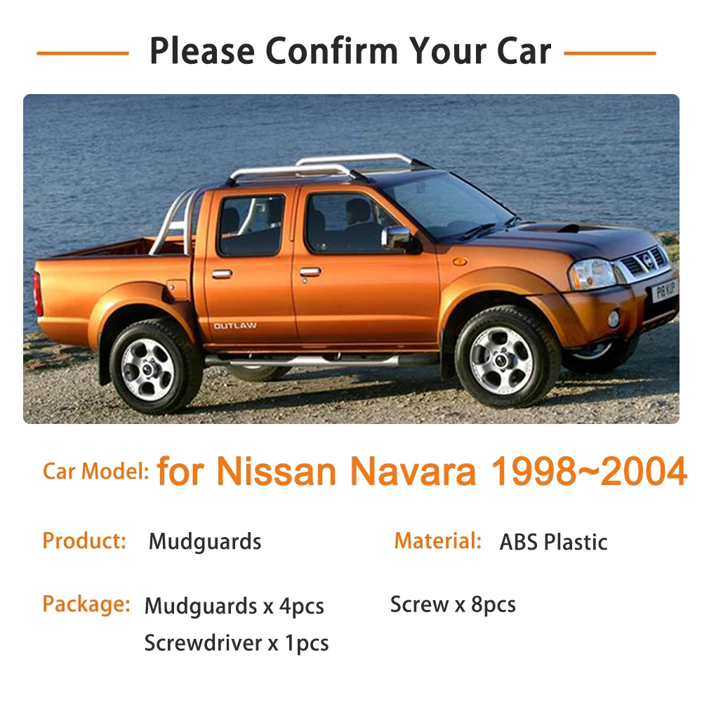 For Nissan Navara NP300 300 PickUp D22 1998 1999 2000 2001 2002 2003 2004 Accessories Mud Mudguards Front Wheels Fender Mudflap