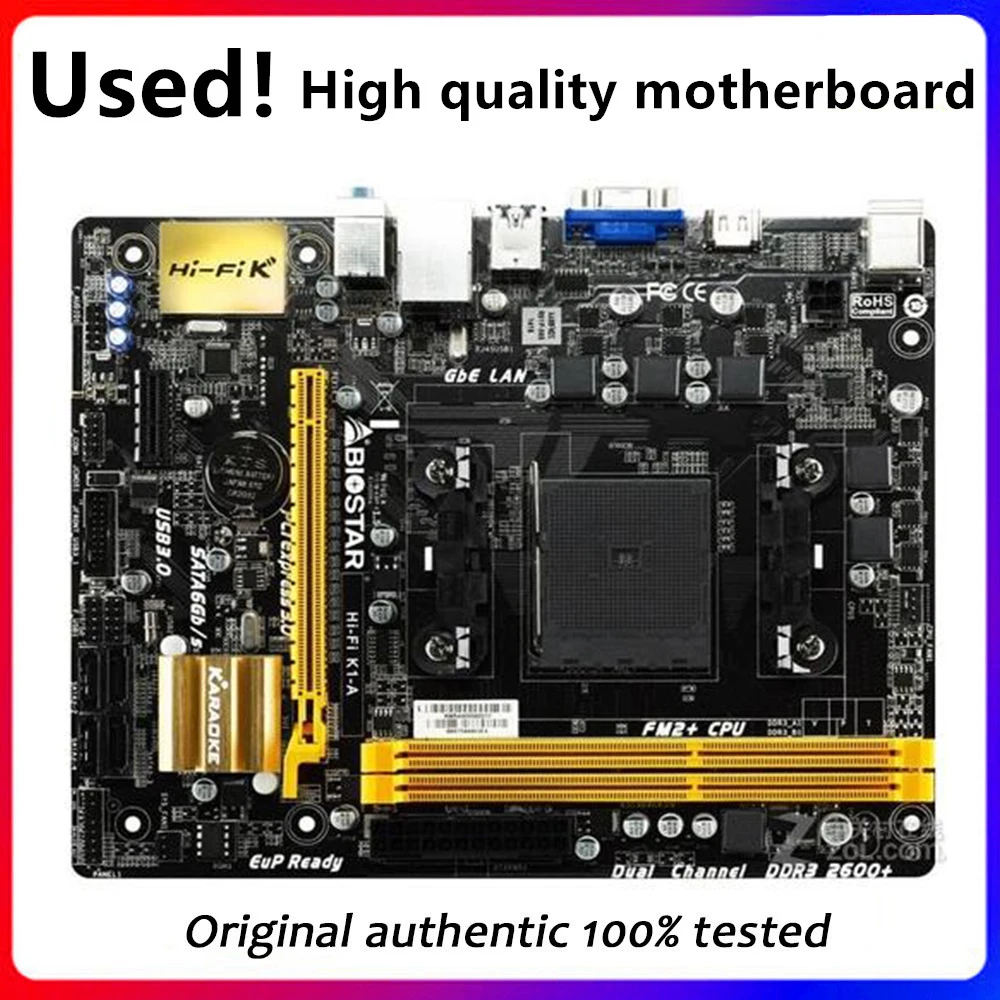 

For Biostar Hi-Fi K1-A Motherboard Socket FM2 FM2+ DDR3 For AMD A88X Original Desktop Mainboard SATA III Used Mainboard