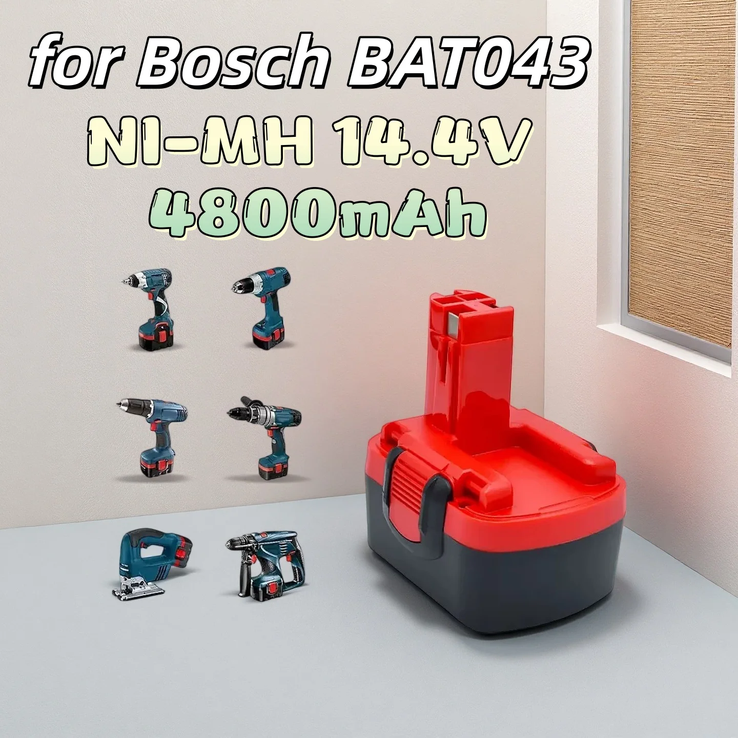 14.4V 4800mAh Lithium Battery Pack,for BOSCH BAT038,BAT040,BAT041,Power Tool