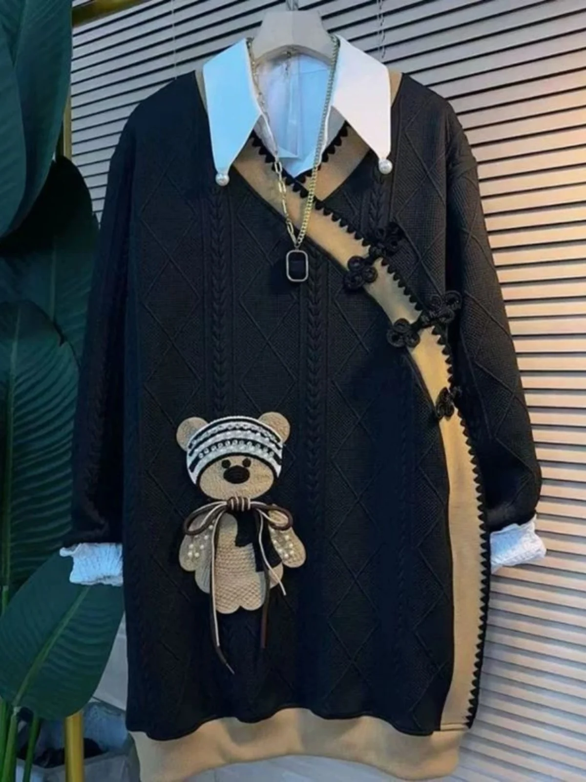 

Женская толстовка средней длины с v-образным вырезом больших размеров, осень-зима, модная милая возрастная толстовка 2300, толстовка большого размера