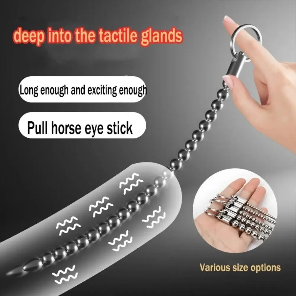 

Stainless Steel Pull Beads Urethra Horse Eye Stick Urethral Stretcher Penis Plug Dilator Stimulator Male Masturbation Sex Toys