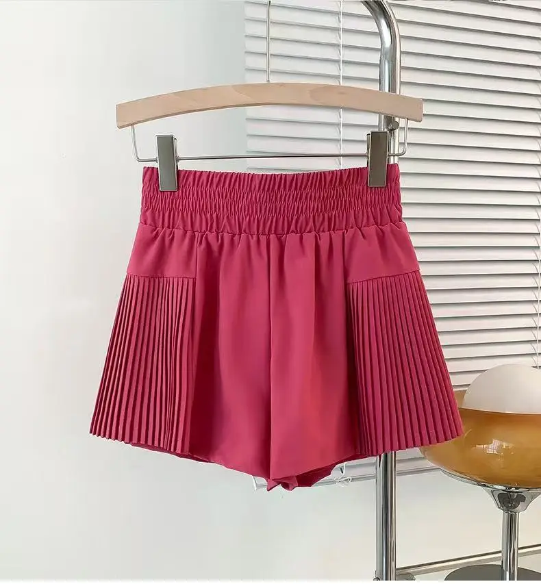 Neue Sportshorts für Damen, hohe Taille, Anti-Exposure, für Laufen, Training, Pilates, Fitness, Faltenrock, schnelltrocknende Yoga-Shorts – Detail 14