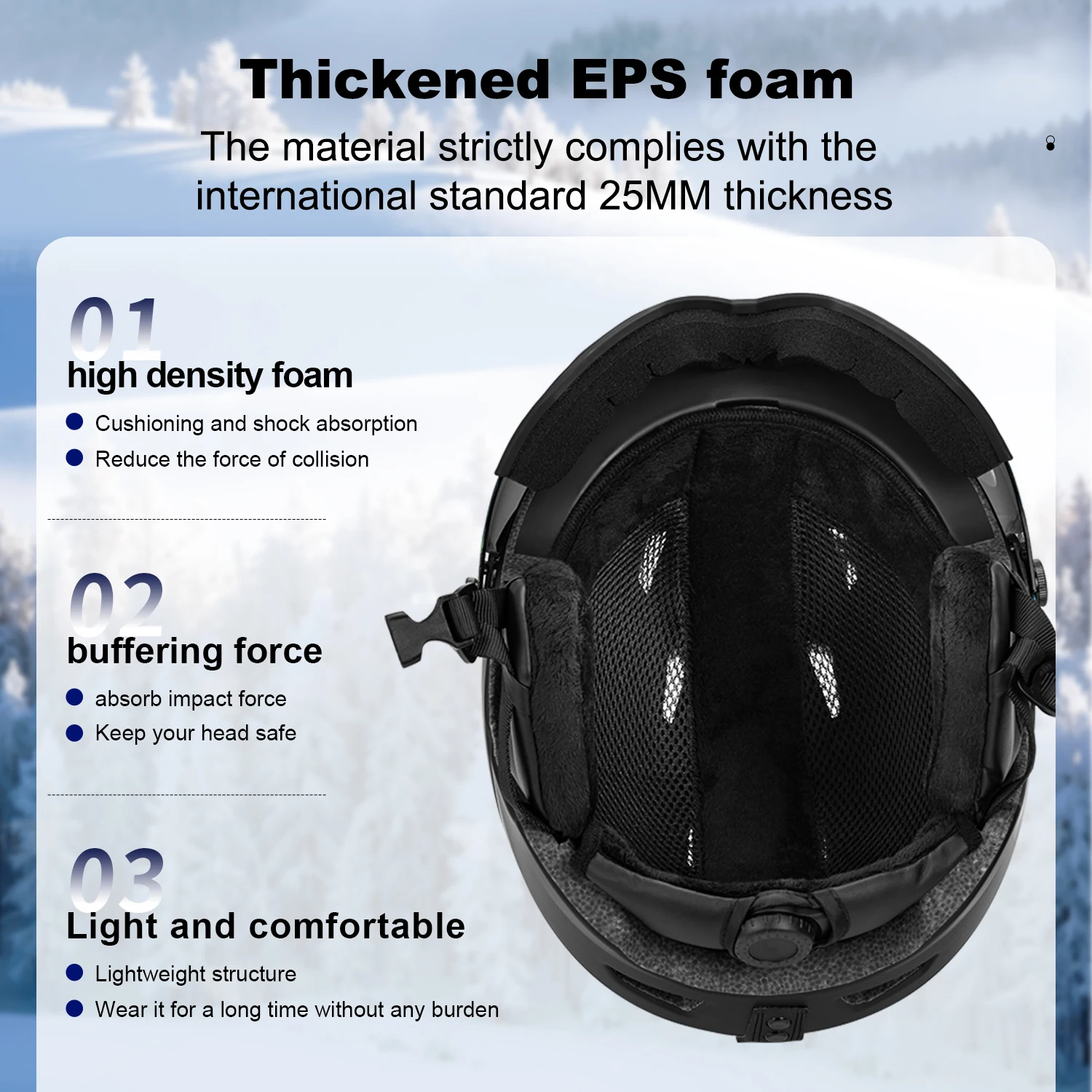 SEEKER winter helmet and mirror integrated ski helmet outdoor skiing and snowboarding sports unisex safety protective ski helmet view 4