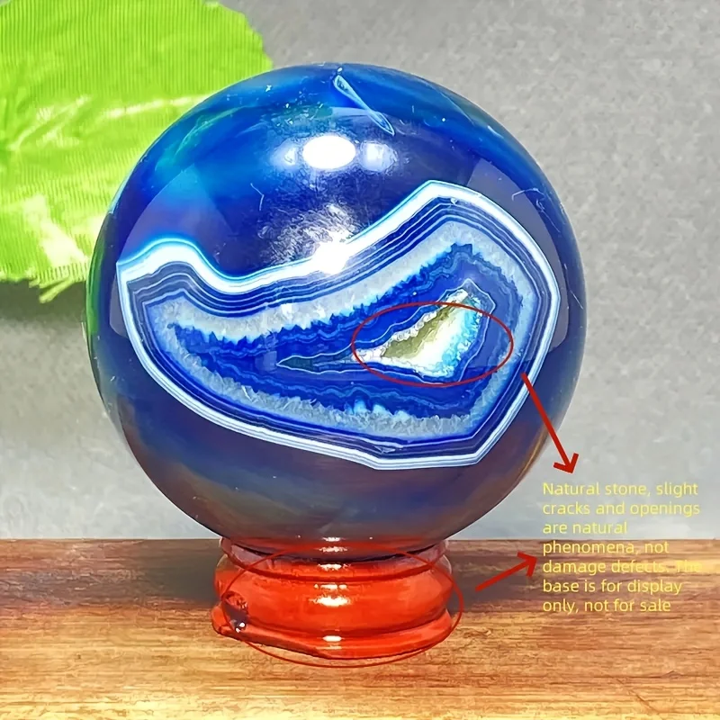 Natural Blue Lace Agate Sphere Polished Smooth Glossy Crystal Ball Gemstone Home Office Decor Meditation Gift