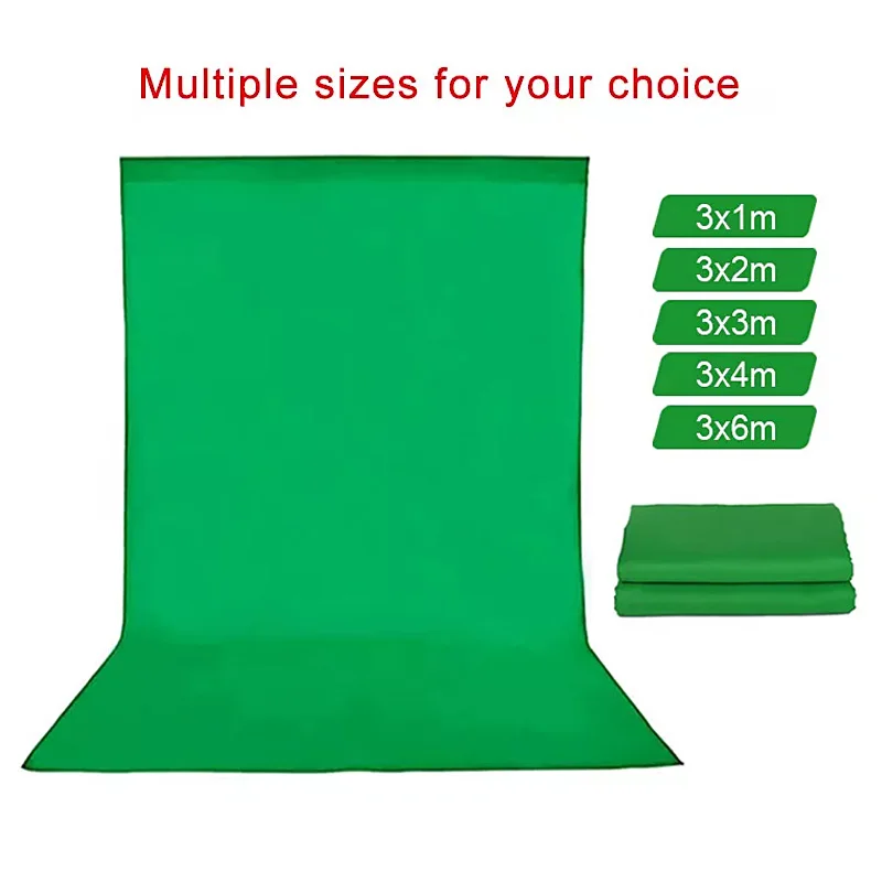 การถ่ายภาพฉากหลัง Muslin Chromakey สีเขียวหน้าจอพื้นหลังฉากหลังผ้าสำหรับ Youtube Photo Studio Video 3x 1/2/3/4/6M