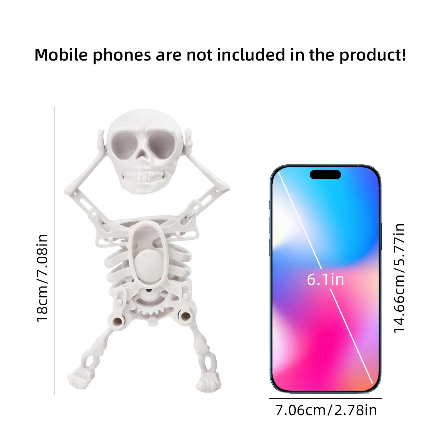 Patung kerangka menari 3D bergoyang kiri dan kanan, bermain lelucon dan bermain dengan mainan peras utama yang unik