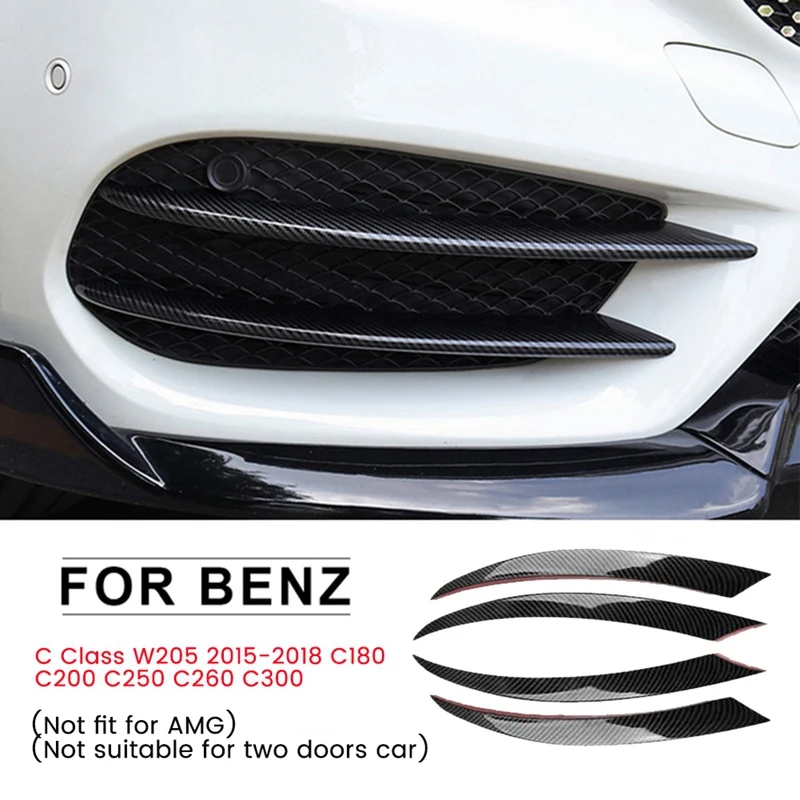 

Front Fog Lights Trim Strips Bumper Lip Splitter Spoiler For Mercedes Benz C Class W205 C180 C200 C250 C260 C300