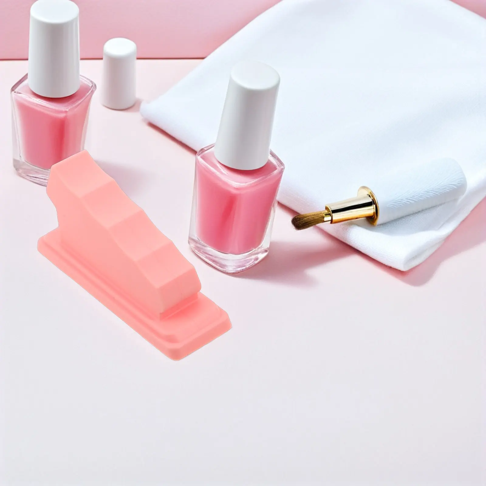 

2Pcs Manicure Hand Rest Pink Anti Slip Ergonomic Finger Stand Nail Painting Support Nail Art Practice Pad for Home Salon