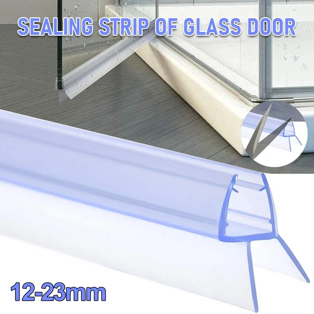 2pcs 50cm Transparent PVC Shower Screen Seal For 4-6mm Glass Seals Gaps Anti-Skid Clip Wind Water Resistant Seal Shower Screen