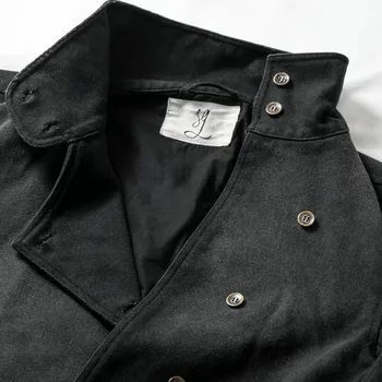 Y2k Harajuku Uniform Jacket Black Distressed Wash Buttons Fencing Denim Jacket Gothic Casual Streetwear Unisex Oversize Clothing 3