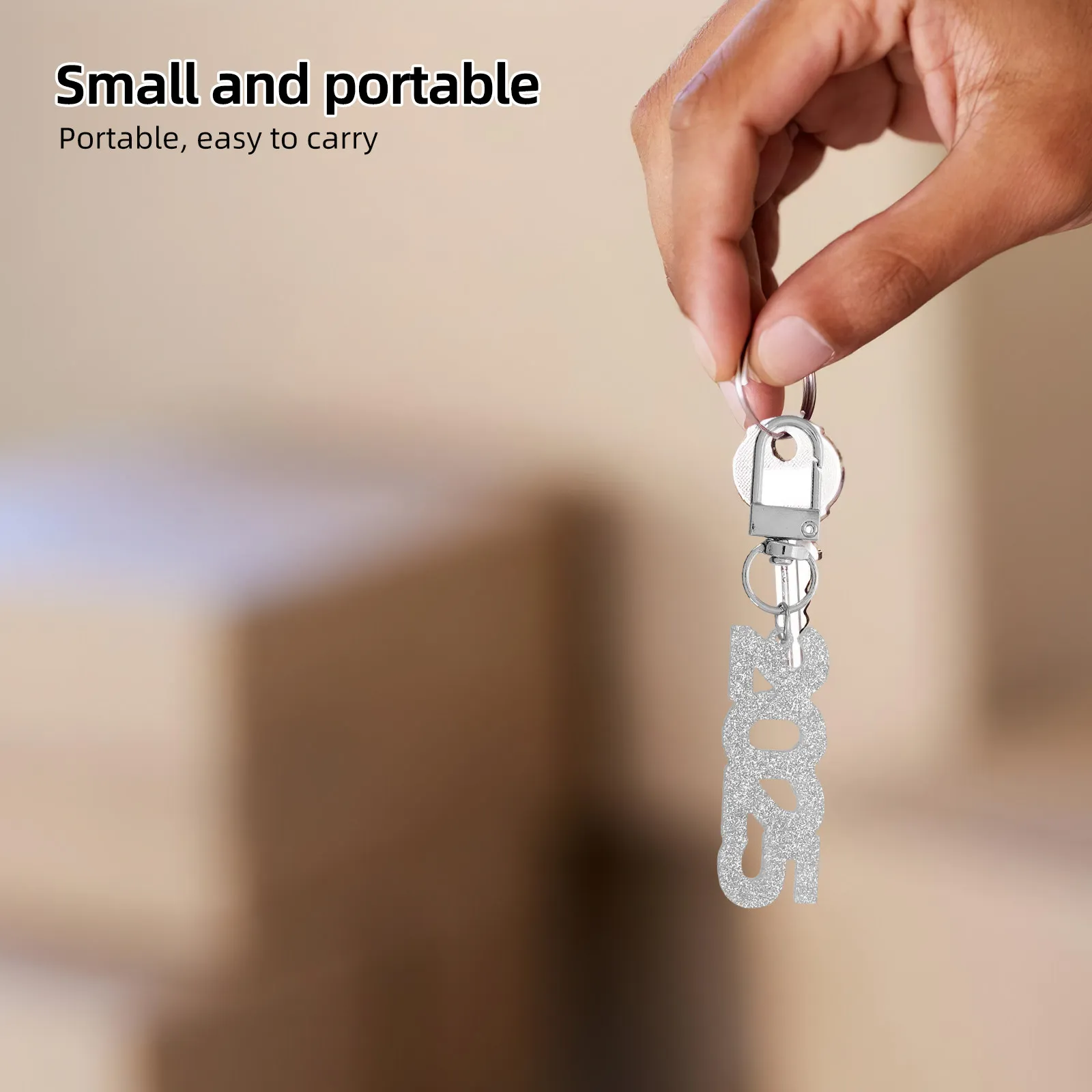 Брелок-подвеска №2025: милый, изысканный, акриловый, стильный, для рюкзака, сумки, аксессуар для выпускного, Нового года, вечеринки, розовый