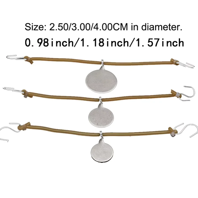 placas-de-alvo-em-aco-inoxidavel-para-tiro-e-caca-diametro-de-25cm-3cm-4cm-espessura-de-3mm-com-faixa-de-borracha-e-gancho