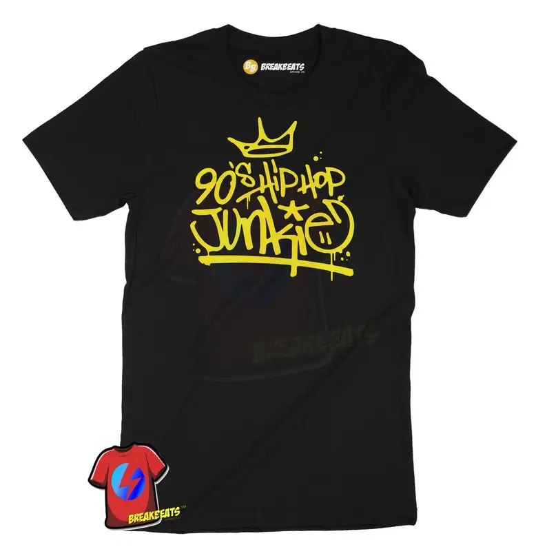 90's Hip Hop Junkie King Street Rap Music Tee Fanatic Graffiti Style Tag Unisex T-Shirt, Gift, 50 Years of Hip Hop