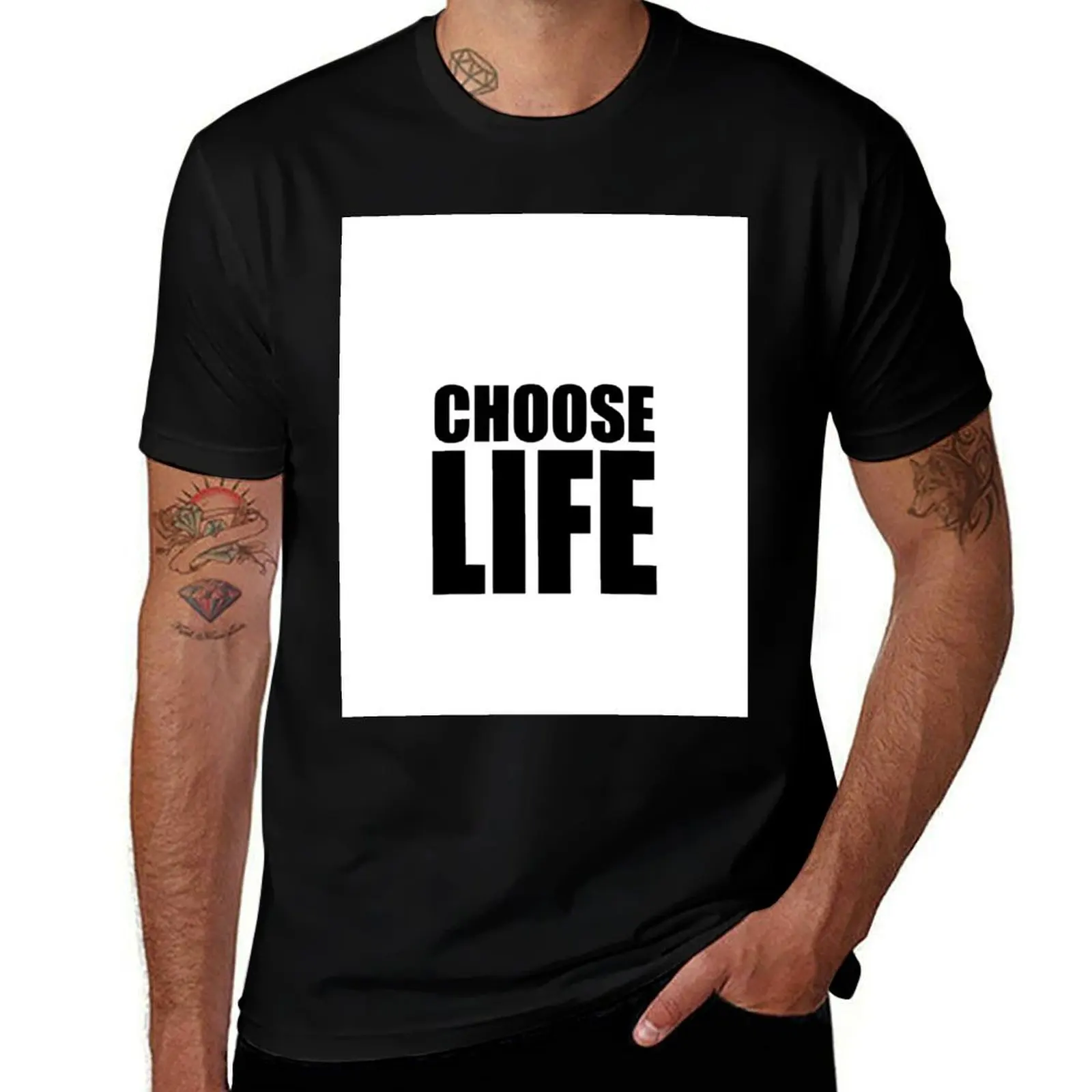 

CHOOSE LIFE - WHAM T-Shirt baggy shirts heavyweights blue lock Men's t shirts